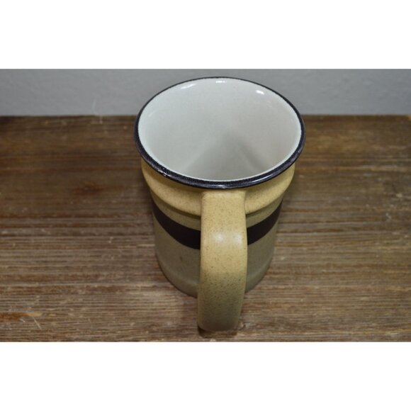 Vintage Sunnycraft Stoneware Tan Brown Line Coffee Mug Cup Korea - Picture 3 of 9